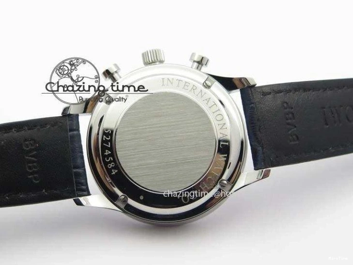 MIROTIME 0424 UrbanStyle Portuguese IW371446 ZF 1:1 Best Edition SS White Dial Blue Markers On Blue Leather Strap  A79350 V 7270